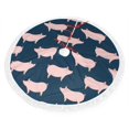 thumbnail image 2 of Christmas Tree Skirt, Pig 1 Christmas Tree Decorations Indoor, Tree Skirts Mat With Tassel Trim for Halloween New Year Holiday Christmas Party Decor 30 Inches, 2 of 7