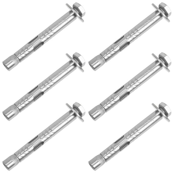 OUNONA 6pcs Expansion Screw Bolts External Nuts Expansion Screw Anchor Bolt Heavy Duty Fixing Anchors(M6x60)