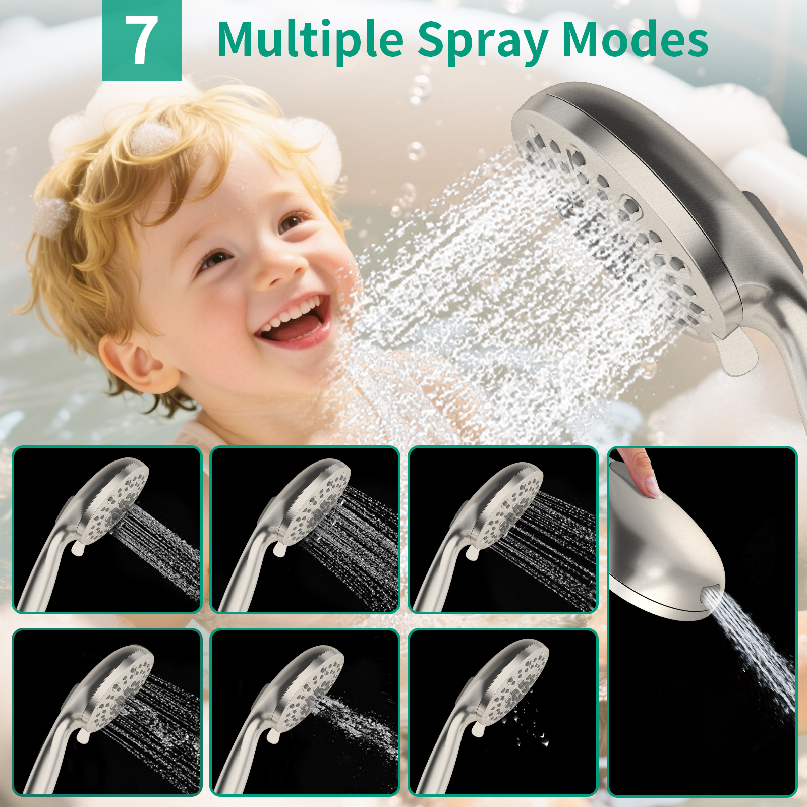 KAIYING 10" Filtered Rain Shower Head Combo, High Pressure Dual Shower Heads with Handheld Spray, Filter System, Extra Long Hose & Adjustable Extension Arm (Brushed Nickel)
