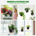 thumbnail image 5 of 3-Pack Self Watering Hanging Plant Pots with Macrame Hangers, Plastic Planters with Drainage Holes and Saucers, Indoor Outdoor Flower Pots, Includes 3 Ceiling Hooks, 7"/6"/5.5" (Black), 5 of 8