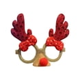 thumbnail image 4 of Funny Christmas Glasses Frames with Deer Antlers & Red Polka Dot Bow,Glitter Christmas Costume Eyeglasses for Christmas Party Favors Decorations-Nose Design(One Size Fits All), 4 of 8