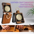 thumbnail image 5 of ELEHOLD for Samsung Galaxy Z Flip 6 Case, PU Leather Luxury Ring Ultra Thin Slim Durable Protective Phone Case Cover for Women Compatible with Samsung Galaxy Z Flip 6,Brown, 5 of 6