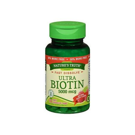 6 Pack Natures Truth Ultra Biotin 5000mcg Natural Berry Flavor 78 Tablets