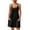 Black, variant on Nightgowns for Women Cotton Sleepwear Adjustable Spaghetti Strap Sleepshirt Racerback Sleep Dress with Pockets