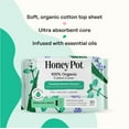 thumbnail image 3 of Honey Pot 100% Organic Cotton Cover Cooling Herbal Infusion Regular Liners, 30 Count, 3 of 14