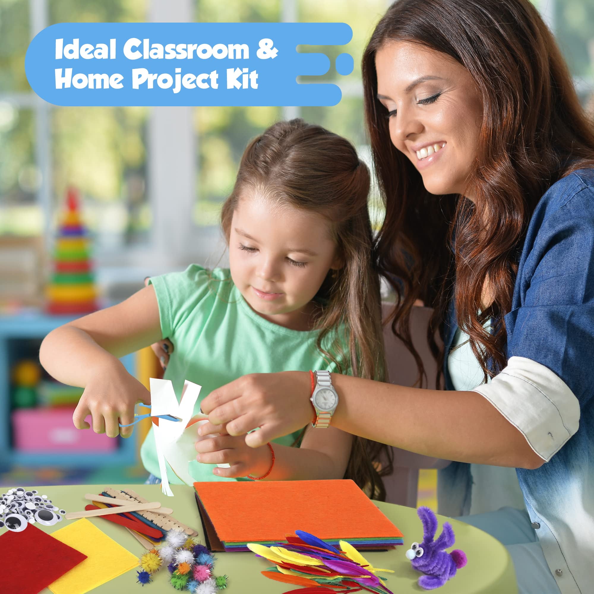 Duety 1000 Pcs Mega Kids Art Supplies，Art Craft Kit Supplies Art and Craft  Supplies for Kids for Children Crafts for Children of Arts and Crafts in  Parent Child Activity Classroom 
