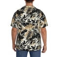 thumbnail image 5 of Xecao offers the Black Palm Leaves for Men's Casual Short-sleeved Shirt, a button-up collared shirt with a pocket, perfect for beach vacations and yacht travel in the X-Large size., 5 of 7