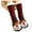 Brick Red, variant on Christmas Fuzzy Socks For Women Xmas Ugly Print Thermal Cozy Socks With Grippers Mid Tubethick Velvet Home Sleep Socks Winter Carpet Socks,Brick Red