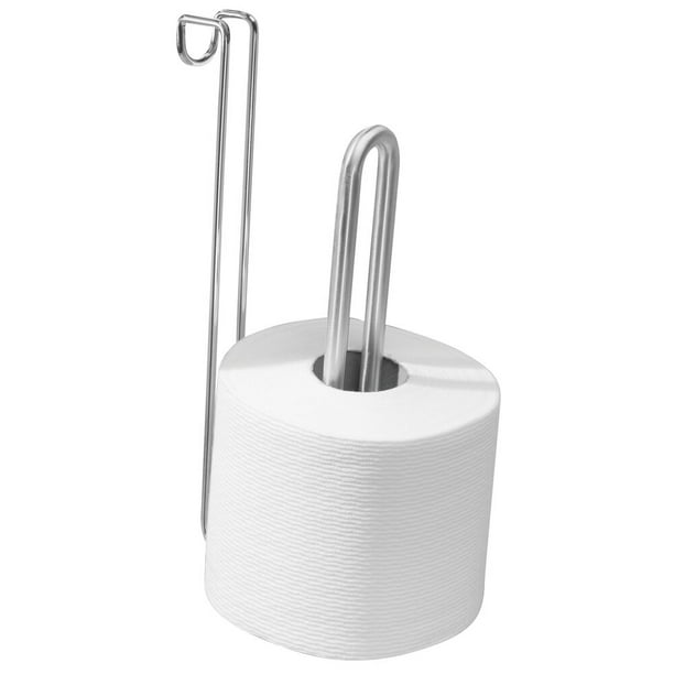 mDesign Over the Tank Toilet Tissue Paper Roll Holder Dispenser and