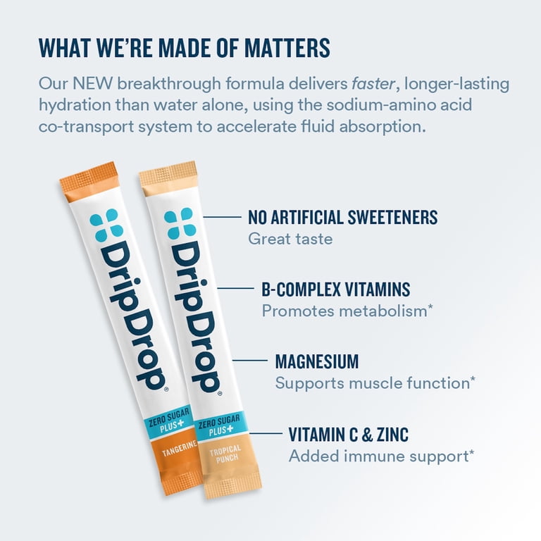 DripDrop Zero Sugar Electrolyte Powder Mix, 10 Count photo 4