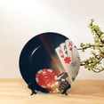 thumbnail image 6 of Honeii Casino Poker Chips Print Elegant Bone China Decorative Plate, Porcelain Plate,Art Crafts,Ceramic Ornaments for Home Office Wall Decor-8in, 6 of 6