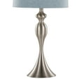 thumbnail image 4 of Noaman Ashland 27" Contemporary Metal Table Lamp Set of 2, Brushed Nickel with Light Blue Linen Shade, 3-Way Rotary Switch, Requires 100W Bulbs (Not Included), 4 of 5
