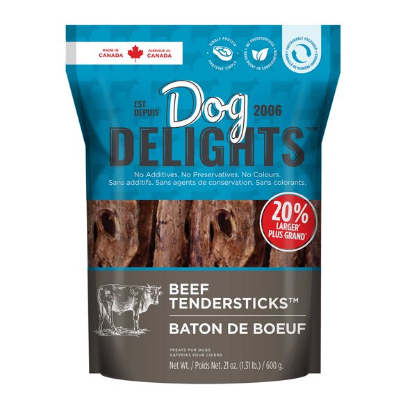 Dog Delights Gâteries pour Chiens en Bâtonnets Tendres au Bœuf 600 g