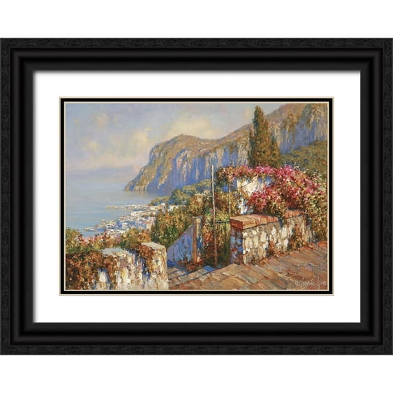 Obuchovsky, Yury 18x14 Black Ornate Wood Framed with Double Matting Museum Art Print Titled - Island Capri