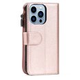 thumbnail image 4 of SaniMore iPhone 14 Pro 6.1" 2022 Case with Wrist Strap Zipper Wallet [Card Slots] Premium PU Leather Skin [Retro Durable] Shockproof Anti-scratch Kickstand Business Cover For iPhone 14 Pro, Rosegold, 4 of 8