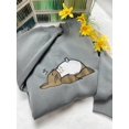 thumbnail image 2 of Embroidered Sleeping Totoro Sweatshirt – Anime Crewneck, Ghibli Gift, 2 of 5