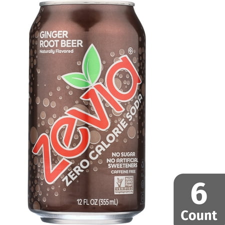 Zevia Zero Calorie Ginger Root Beer, 6 Count (Best Damn Cream Soda Calories)