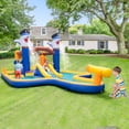 thumbnail image 2 of Gymax Inflatable Water Slide Park Bounce House Splash Pool Water Cannon without Blower, 2 of 10