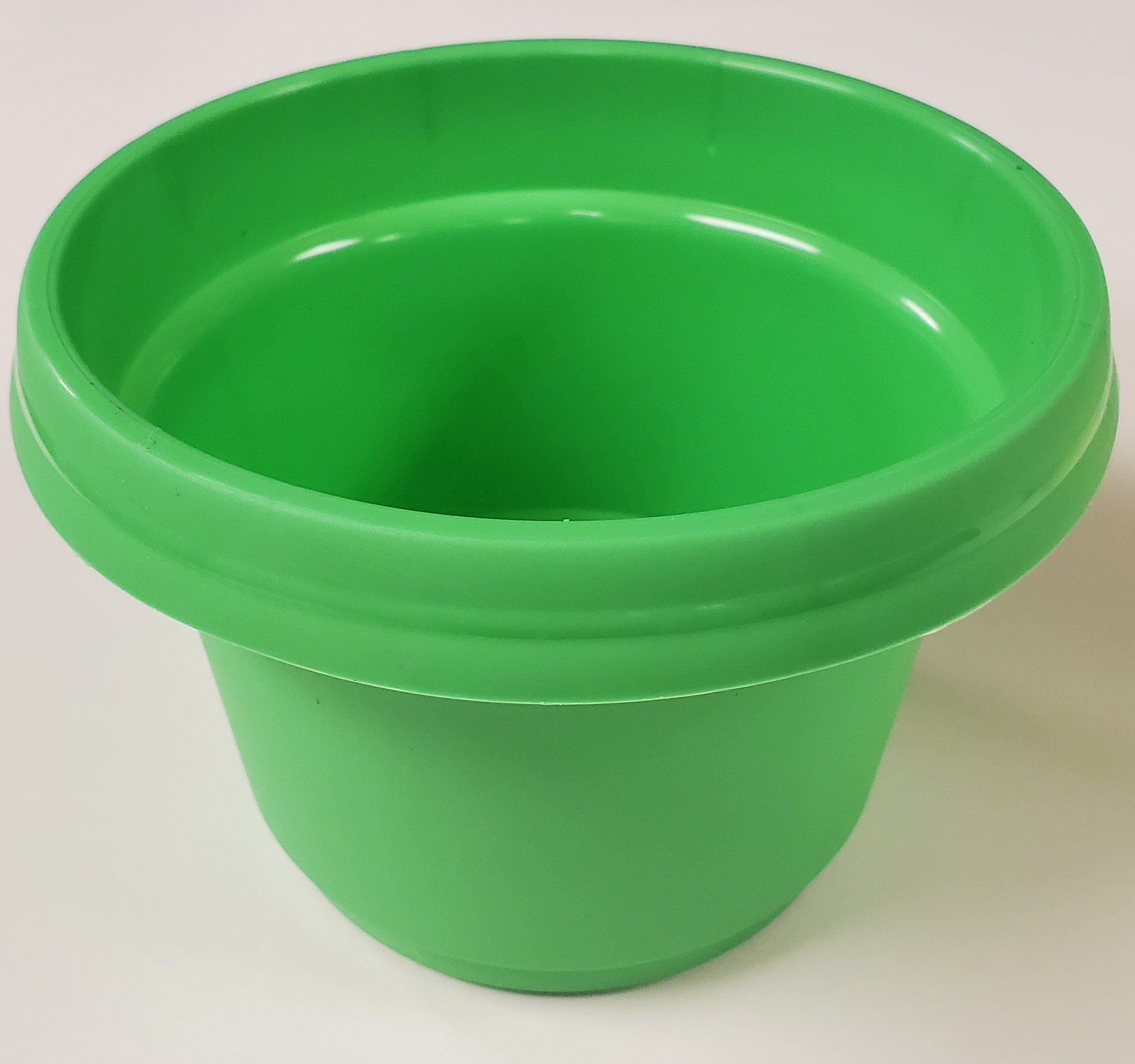 Case of 5 Austin Planter & Saucer 7 inch Pastel Green, Plastic Flower