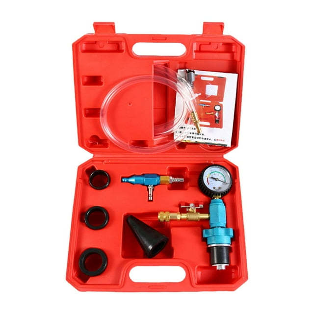 koolsoo Ensemble de Recharge de Liquide de Refroidissement sous Vide Multifonction pour Outil d'Entretien Automobile Étui de Rangement Rouge