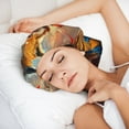 thumbnail image 6 of Rateoe Prairie Meditating Raccoon Pattern Silk Satin Hair Bonnet for Sleeping, Adjustable Sleep Cap Turban for Women , Curly Straight Hair Long Large Braid, 6 of 6