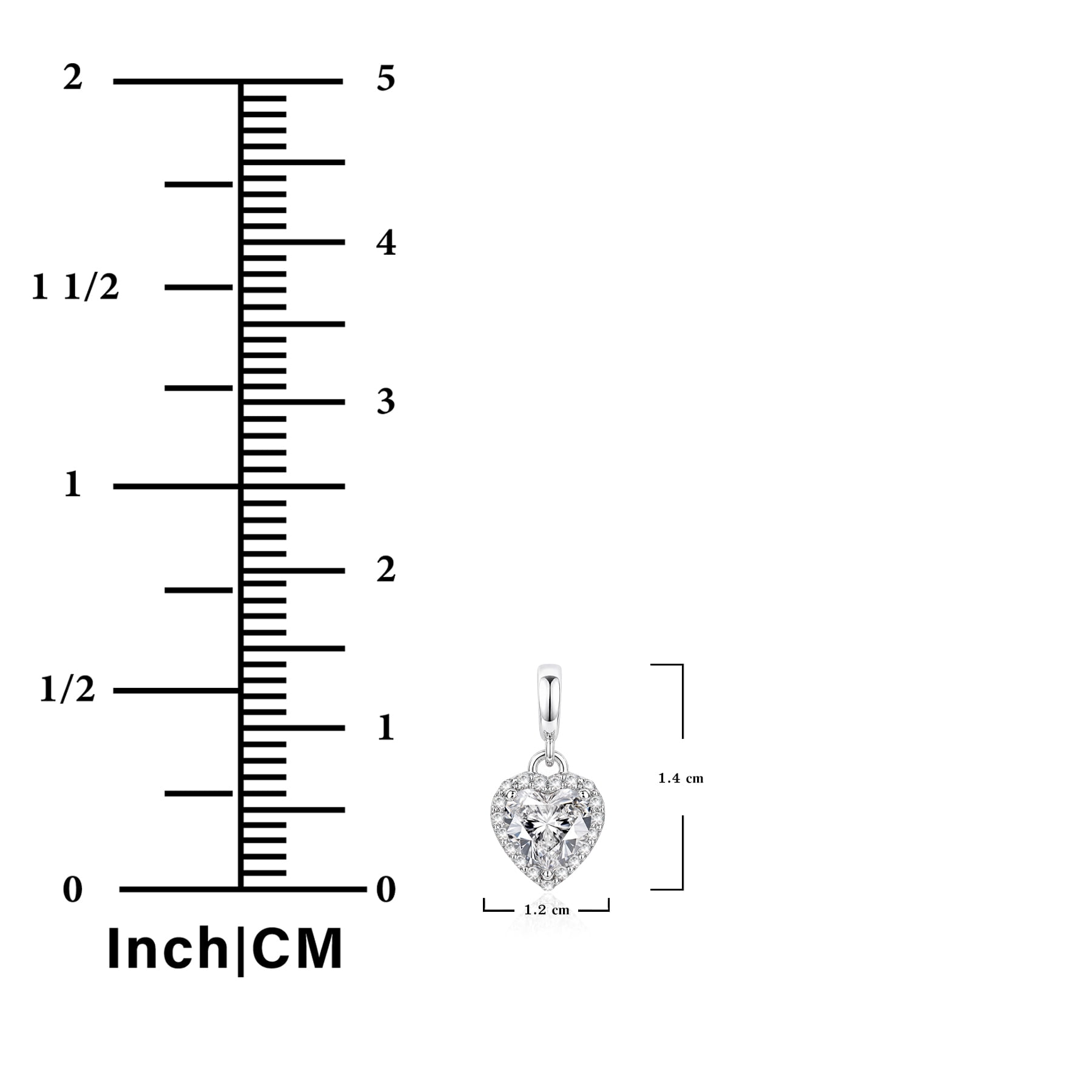 JeenMata Forever Heart 1.25 Carat - Moissanite - April Earrings in 18K White Gold Plating over Silver