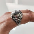 thumbnail image 5 of Howlite Mans Ring, Natural White Howlite Ring, Birthstone, Silver Jewelry, 925 Silver Ring, Birthday Gift, Heavy Mens Ring, Arabic Design, Ottoman Style Ring, Christmas, Turkey Mens Signet Ring, 5 of 7