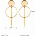 thumbnail image 6 of Geometric Double Circle Hoop Dangle Earrings Simple 8 Infinity Knot Bar Tassel Drop Earrings for Women Jewelry, 6 of 12