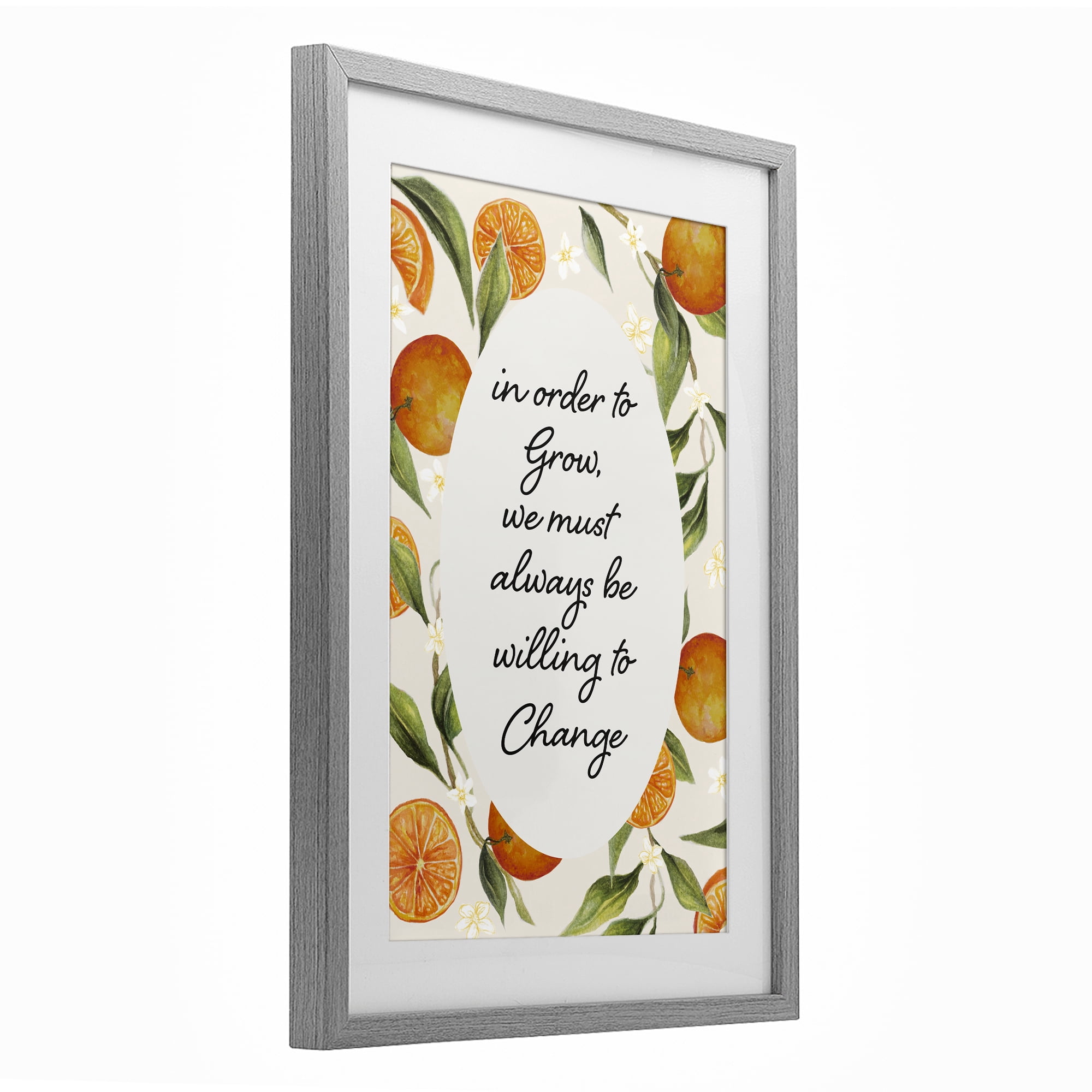 Stupell Industries Willing To Change Quote Gray Framed Print Under Glass, design by Janice Gaynor