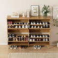 thumbnail image 4 of Fsbecl Narrow Freestanding Shoe Cabinet with 4 Flip Drawers for Entryway, Wood, 4 of 8