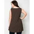 thumbnail image 5 of Made by Johnny Women's Solid Sleeveless Tunic for Leggings Swing Flare Tank Tops S-5XL Plus Size XXL BROWN, 5 of 6