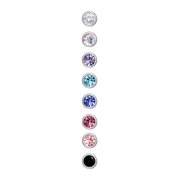 Hot Silver Womens 22G Small Multicolor Crystal Stainless Steel Nose Stud Set - 9 Pack