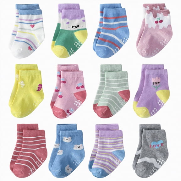 HCNTES Children Toddler Spring Summer Socks Set Baby Boys Girls Cute and Fun Socks for Kid 1T 2T 3T 4T 5T 6T 7T(X01-Pink,5 Years)