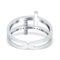 thumbnail image 3 of Simulated Cubic Zirconia Size-5 Sideways Cross Ring Round 925 Sterling Silver, 3 of 7