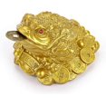 thumbnail image 2 of Rana del dinero Feng Shui, estatua del sapo del dinero, sapo de tres patas con moneda, rana de la riqueza del amuleto de la suerte para la caja registradora, inauguración de la casa, regalo de apertu, 2 of 5