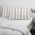 thumbnail image 4 of Beige Grey Striped Body Pillow Cover, Pillowcase Protectors with Zipper, Breathable Decorative Throw Pillow Case Cover, Minimalist Farmhouse Stripe Pillow Shams for Couch Sofa 24x36Inch, 4 of 8
