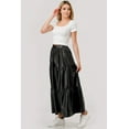 thumbnail image 6 of Pu Faux Leather Tiered A-Line Maxi Skirt - Black, 6 of 9