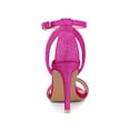 thumbnail image 2 of BLISSFUL STEP Women's Shoes Glitter Stiletto Heel Sandals Ankle Strap Open Toe Party Shoes Hot Pink 10, 2 of 7