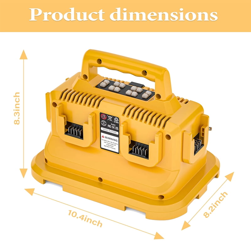 6-Ports For Dewalt Rapid Battery Charger Station,Replacement for De*walt Flexvolt 20V/60V Battery DCB200 DCB205 DCB606 DCB609