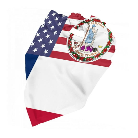 Virginia Texas Flag Dog Bandanas Triangle Dog Scarfs For Small Medium Large Dogs And Cats