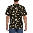thumbnail image 3 of Bixox Men's Christmas Gold Deers Printed Short Sleeve Skinny Athletic T-Shirt, 3 of 6