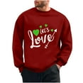 thumbnail image 2 of WAENQINLA Chandail à Capuche Graphique de la Saint-Valentin pour Hommes Imprimé Cœur Décontracté Col Rond Manches Longues Chandail Ample, 2 of 6