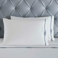 thumbnail image 6 of Superior Moonlawn Embroidered Cotton Bed Sheet Set, Queen, White/Navy Blue, 6 of 11