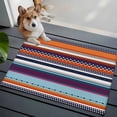 thumbnail image 4 of Rectangle Rug 2x3ft Area Rug, Vintage Boho Pesley Geometric Area Rugs for Living Room Bedroom, Orange Blue Gray Line Floor Mat Non-Slip Non-Shedding Carpet Indoor Accent Rugs, 4 of 9
