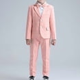 thumbnail image 4 of HAOTAGS Boy Suits Slim Fit Formal Suits for Boys, Long - sleeve Solid Wedding Shirt Jacket Pants Bow Tie 4PC Sets Pink 4-5 Years, 4 of 5