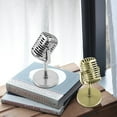 thumbnail image 2 of Retro Microphone Stage Table Decoration Vintage Microphone Props Model for Kids Party Pretend Toy Black/Gold/Silver, 2 of 8