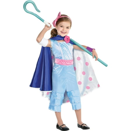 Party City Toy Story 4 Bo Peep Costume for Children, Size 3T to 4T, Includes a Jumpsuit, a Skirt/Cape, a Staff, and More
