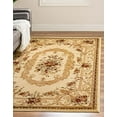 thumbnail image 1 of Unique Loom Versailles Collection Traditional Classic Floral Motif Area Rug (3 3 x 5 3 Rectangular, Ivory/ Tan), 1 of 5