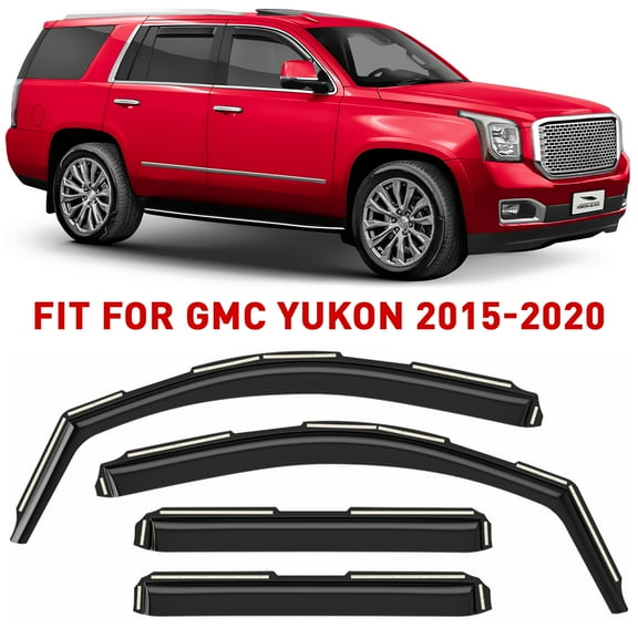 Voron Glass in-Channel Extra Durable Rain Guards for GMC Yukon 2015-2020, Window Deflectors, Vent Window Visors, 4 Pieces - 200461