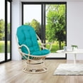 thumbnail image 2 of Lanai Rattan Swivel Rocker Chair in Blue Fabric with White Wash Frame, 2 of 8